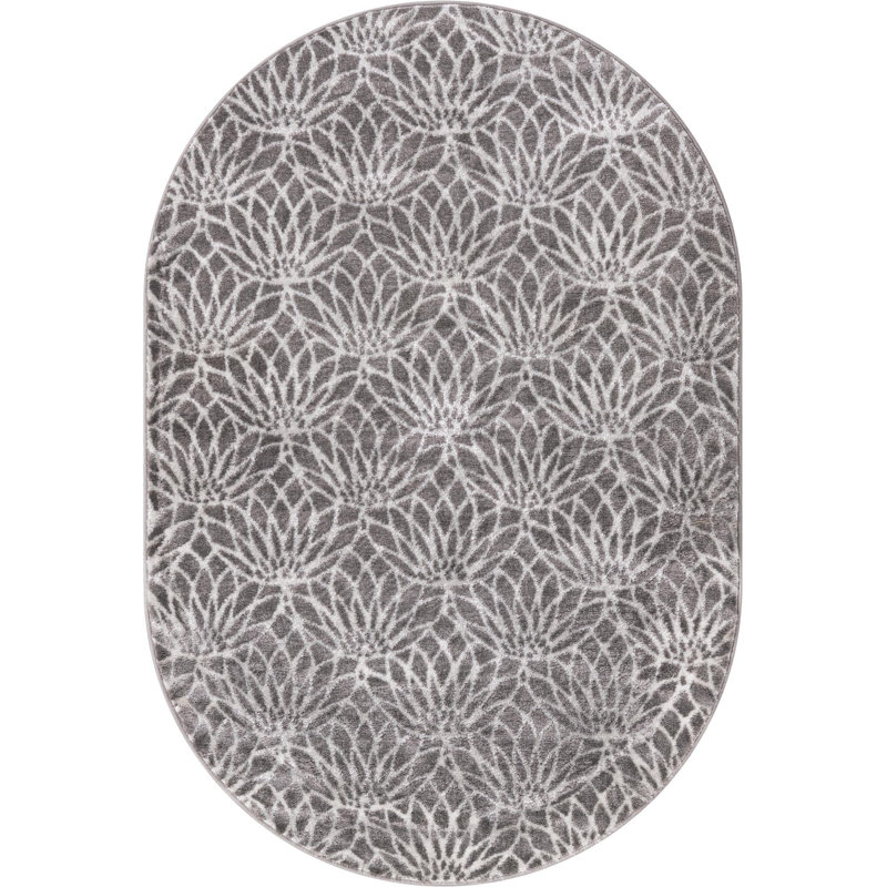 Glitzy Geometric Indoor Rug, Oval 4'1" x 6'1"