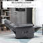 Fauteuil inclinable électrique avec massage par vibration, fauteuil inclinable en tissu pour personnes âgées avec télécommande, poches latérales, gris