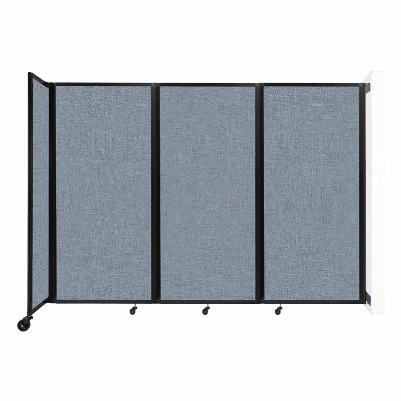 11 - Cloison pliante à panneaux, Bleu poudre, 3, H 72 po x l 102 po x P 12 po