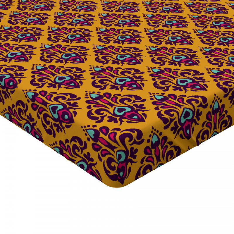 Microfiber Damask Fitted Sheet, Queen Fitted Sheet