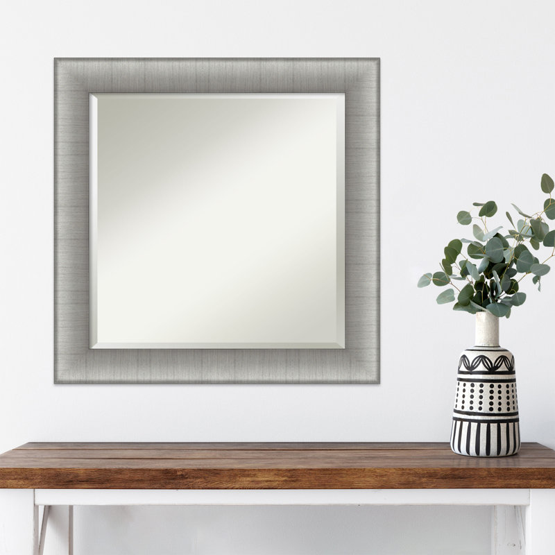 Flat Wall Mirror, Nickel, 24.75" x 24.75"