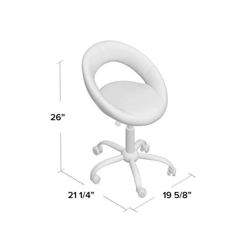 Arowyn Backed Adjustable Height Lab Stool with Wheels