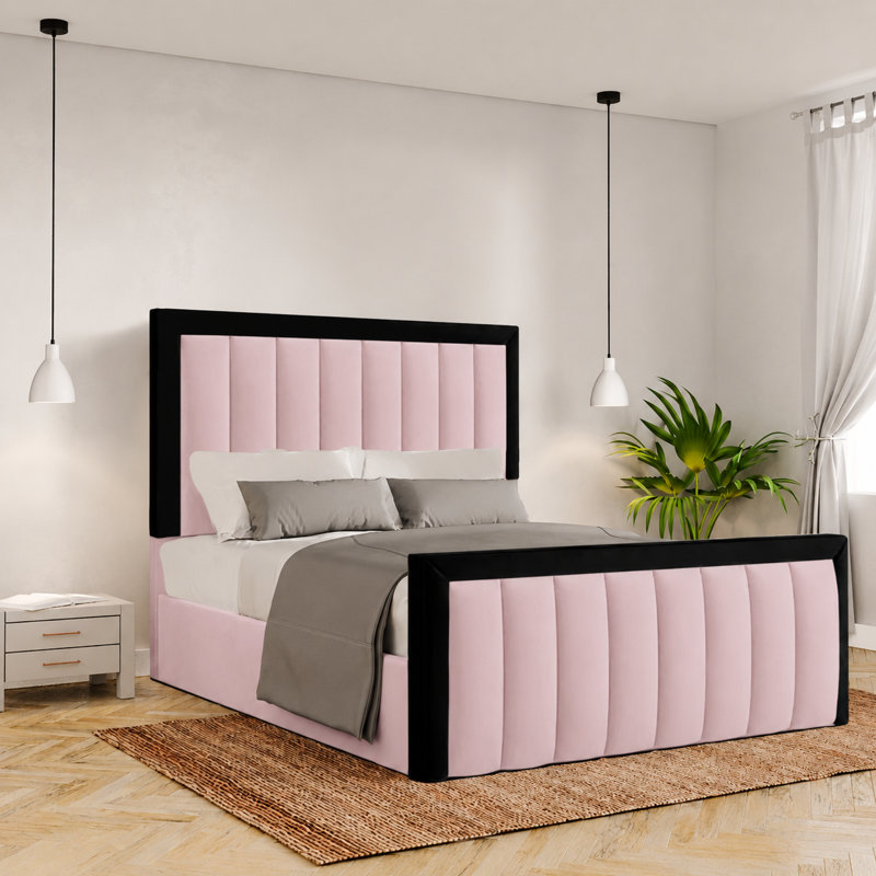 Betson Upholstered Ottoman Storage Bed, Single (3'), Pink