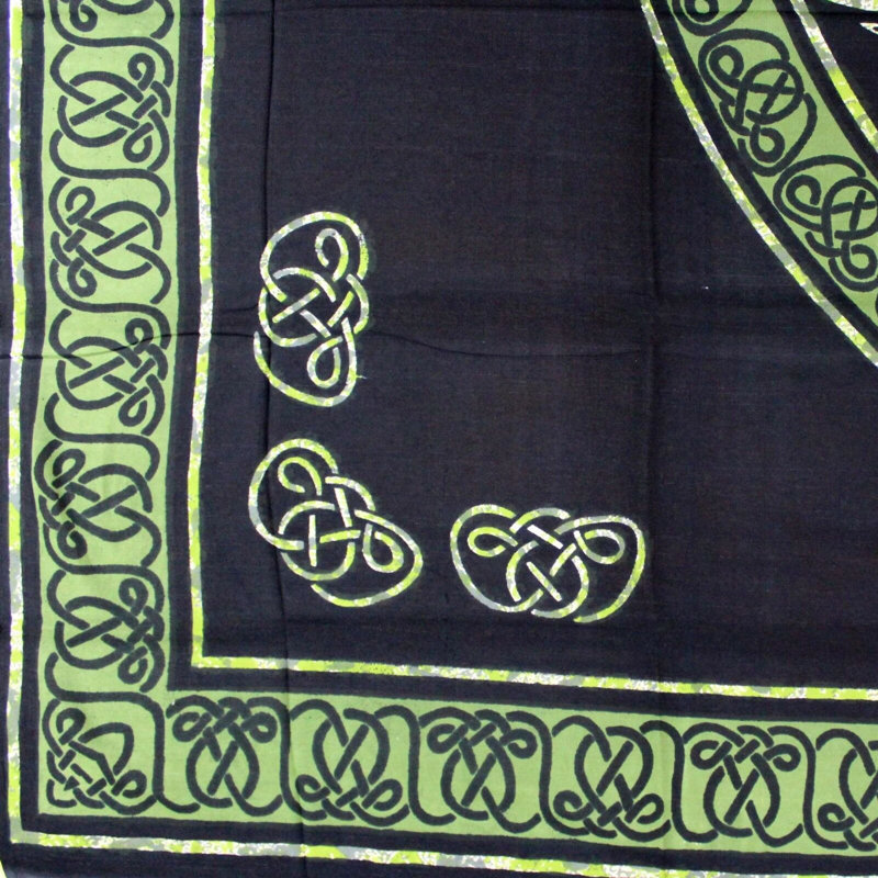 Tapisserie en coton Celtic, H 110 po x l 110 po, Vert / Noir