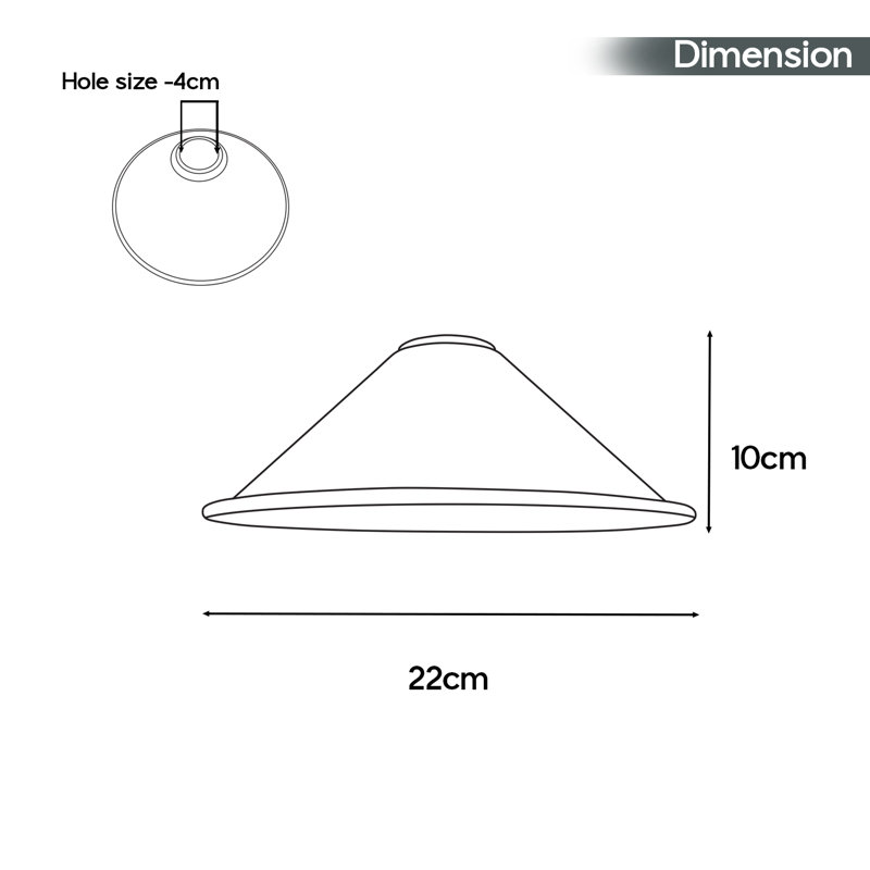 Veltri 10cm H Metal Cone Shape Pendant Shade ( Uno ), Brushed Silver