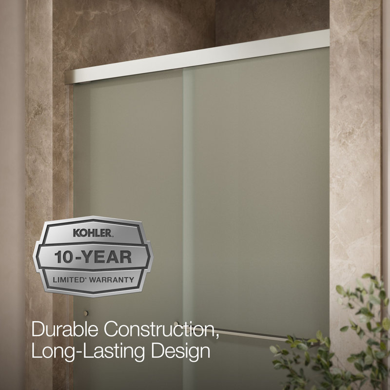 Revelsliding Shower Door, 76-In H X 44-5/8 - 47-5/8-In W, With 5/16-In Thick Frosted Glass