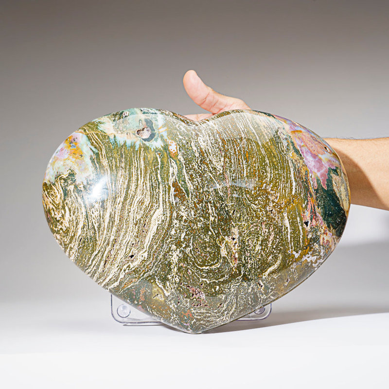 Large Polished Ocean Jasper Heart From Madagascar (18.5 Lbs)