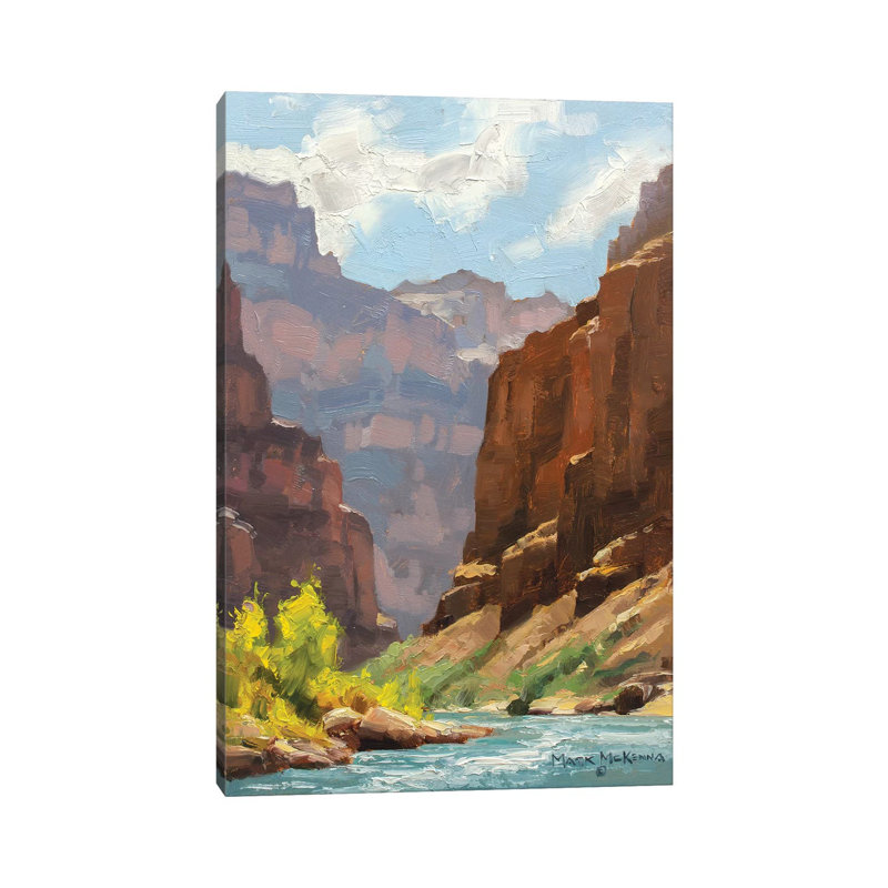 Receeding Cliffs 1 Piece Painting on Canvas, 45.72cm H x 30.48cm W x 1.91cm D, Wrapped Canvas