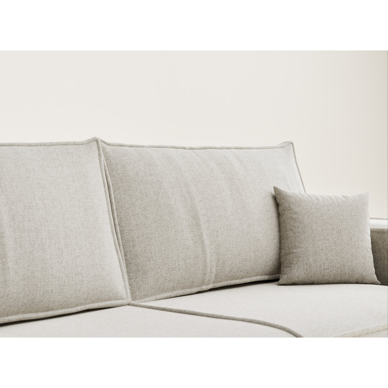3 Seater Reclining Sofa, Beige Polyester