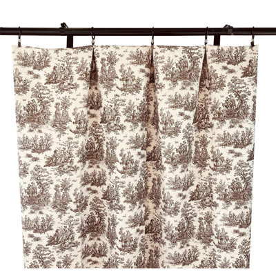 Chestnut Brown Toile Pastorale Curtains