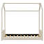 Lit simple en beige - créant une chambre de rêve pour la maisonnette avec structure en pin stable