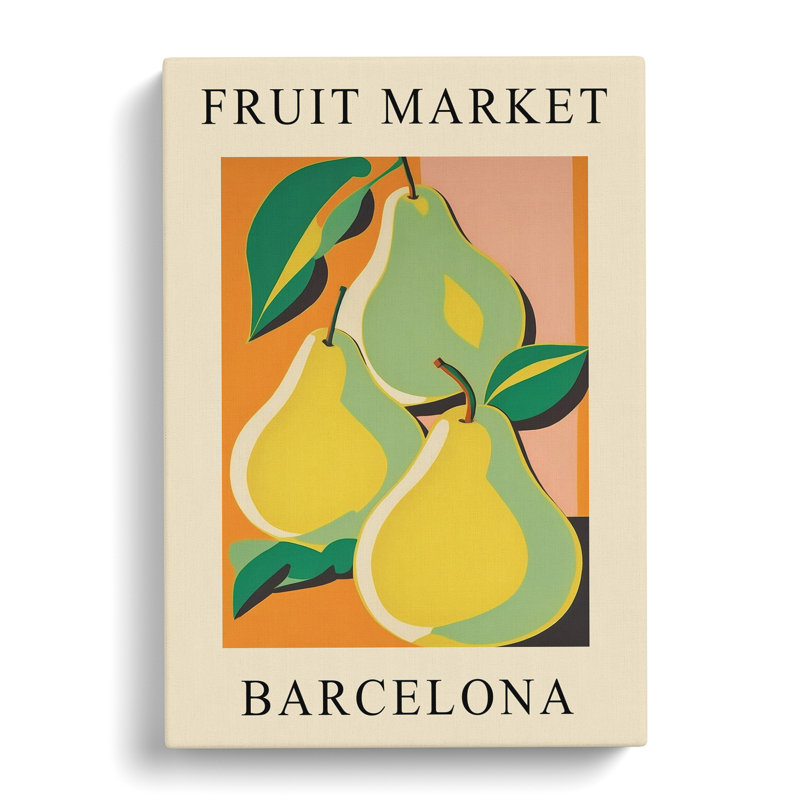 Pear Barcelona Fruit Market - Wrapped Canvas, 60cm H x 40cm W x 3cm D