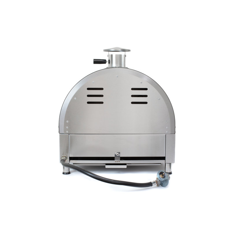 Mont Alpi MAPZ-SS Countertop Table Top Stainless Steel Portable Outdoor Gas Pizza Oven + Pizza Stone