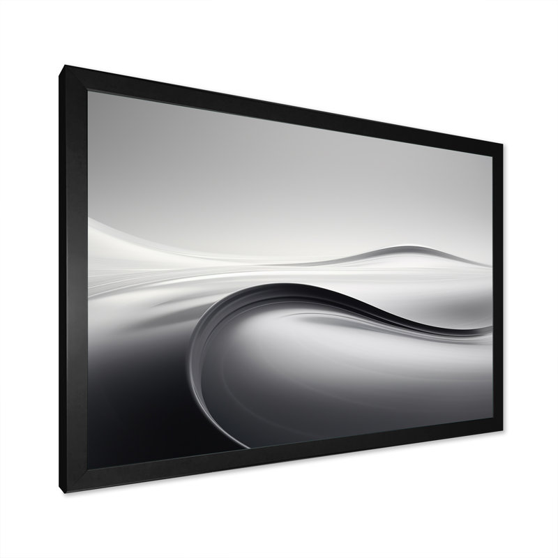 Silver Speed - décoration murale abstraite, H 24 po x l 32 po x P 1 po, Cadre simple noir