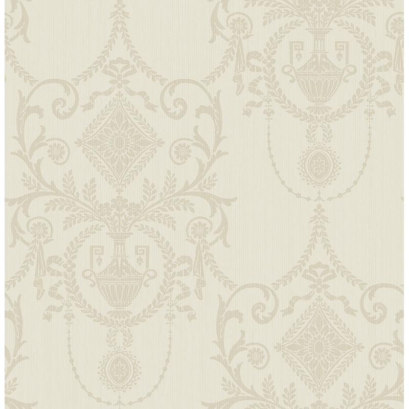Papier peint lustre chantilly doré métallique Seabrook Designs, Beige