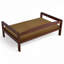 Lit pour chien surélevé Ayra, bois massif, matelas moka, finition noire, petit-94890085-94890093