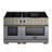 KUCHT 60 In. 7.9 Cu. Ft. 10 Burners Dual Fuel Range For Propane Gas In Stainless Steel With Gold Accents Kucht Horus Thermostat-119314046-119314048