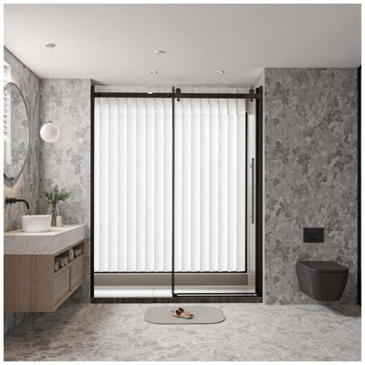 Durable Glass Frameless Shower Door with Stainless Steel Handle and Support Bar,Sliding Design for Walk-in Showers