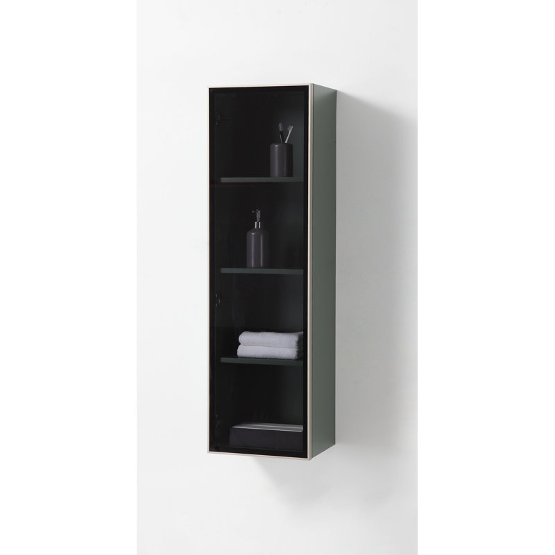 Luce 13" Wall-Mounted Side Cabinet, Forest Green/Dark Gold