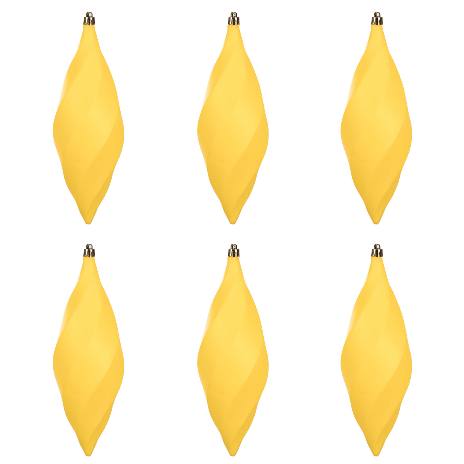 8" Swirl Finial Ornament, Matte Yellow