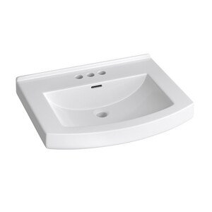 Lavabo de salle de bain rectangulaire sur pied en porcelaine vitreuse blanche 7,13 "Proflo