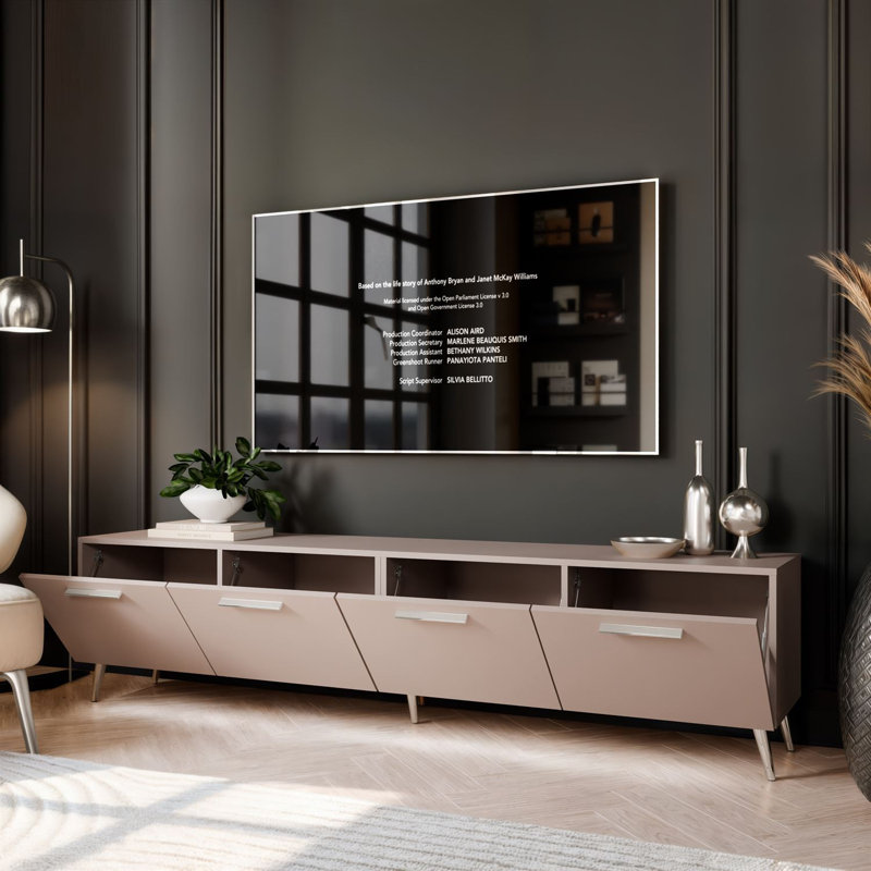 Unfinished TV Stand for TVs up to 58", Silver