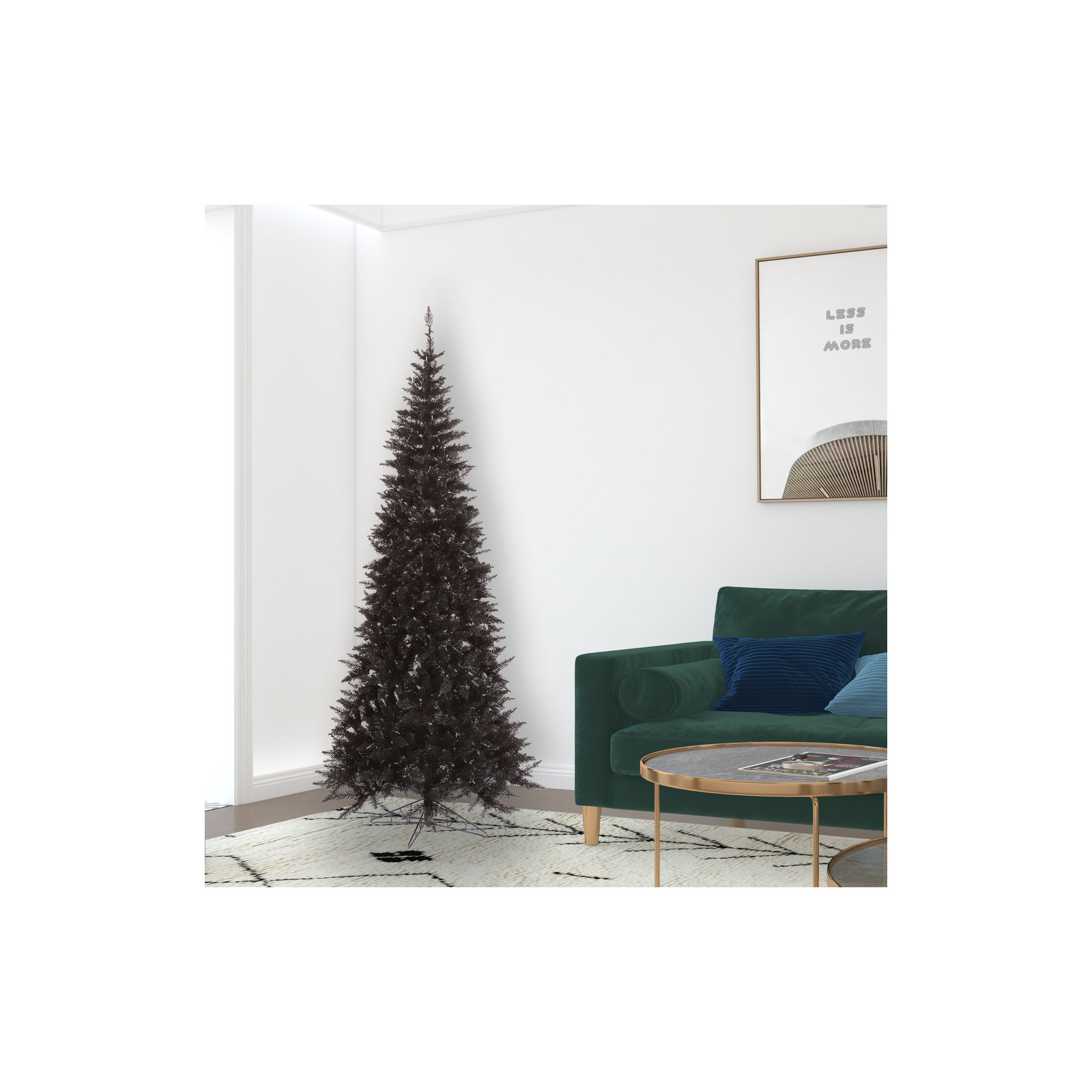 Slaytonville Black Fir Slim Artificial Christmas Tree, 4.5' H, Not Pre-Lit