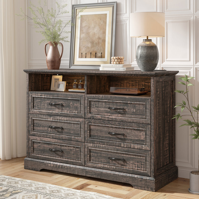 Commode en bois pour chambre à coucher, 6, Brun