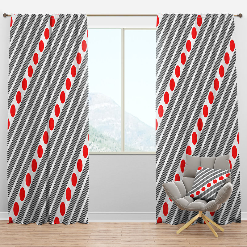 Panneau de rideau simple semi-diaphane avec passe-tringle Mid-Century, l 52 po x L 90 po