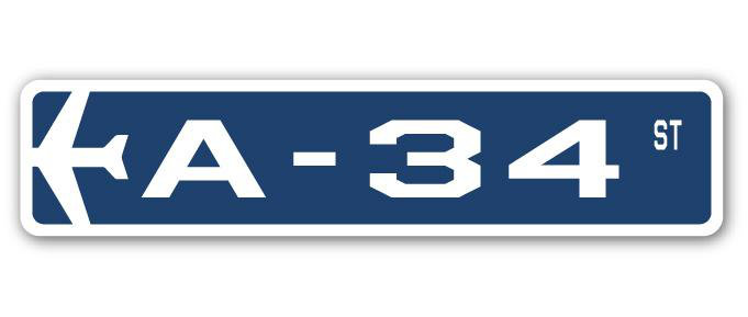 Plaque de rue Antonucci A-34 Air Force, H 8 po x l 36 po x P 1 po