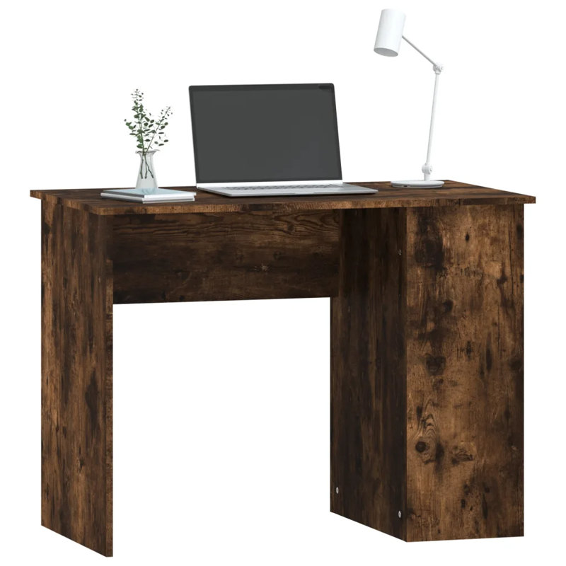 Justinich Computer Desk, Smoked Oak