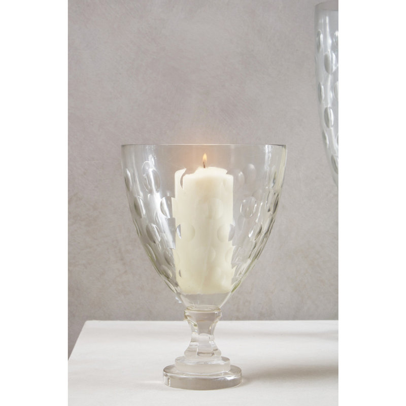Glass Tabletop Hurricane, 25cm H x 17cm W x 17cm D