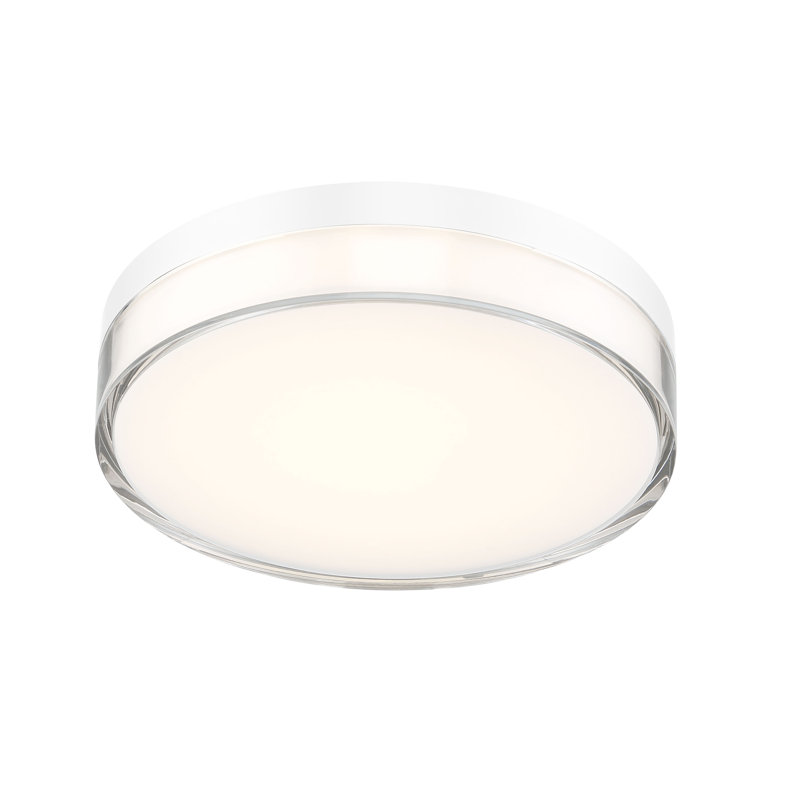 Plafonnier encastré en acrylique Bupal, Blanc, H 1,5 po x l 7 po x P 7 po