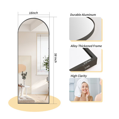 Arched Metal Oversized Full Length Mirror - Basics by Wayfair™