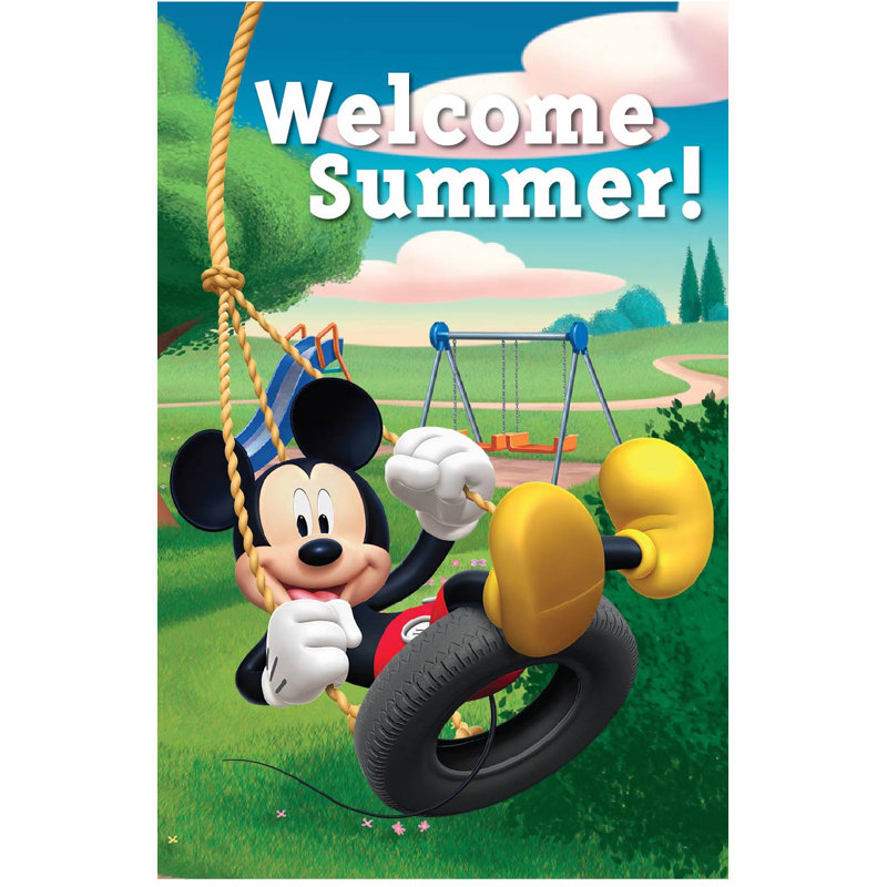 Drapeau Disney Mickey Welcome Summer House, 28 po x 40 po, produit sous licence officielle Disney, porte-drapeau vendu séparément
