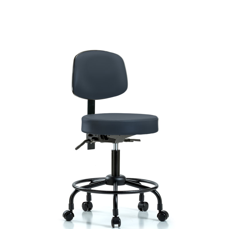 Chaise de bureau ergonomique Norma, Patins, Bleu impérial