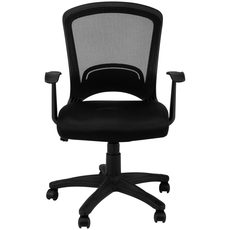Modern Office Chair With Adjustable Height And Construction, Black Mesh, Ergonomic Work Tilt Feature, For Desk