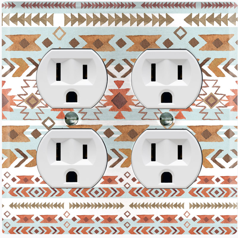 Patterned 2 - Gang Toggle Light Switch Standard Wall Plate