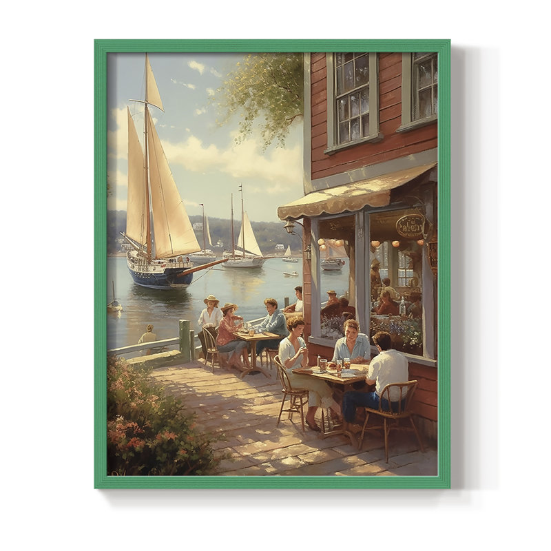 NAUTICAL Series DCXIX, reproduction encadrée - bois massif, H 15 po x l 12 po, Vert