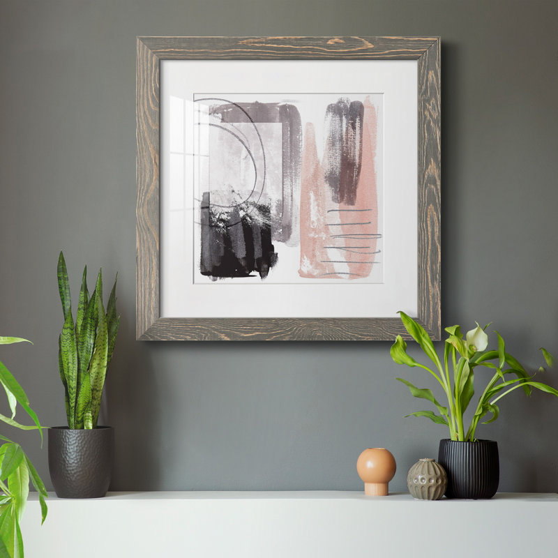 Coexistance III - reproduction encadrée de qualité supérieure - prête à être accrochée, Papier avec cadre gris, Blanc