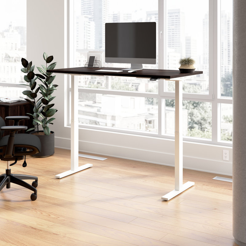 Bush Business Furniture Move 60 Series Electric Height Adjustable Standing Desk, Black Walnut, 27" H x 59.5" W x 29.4" D