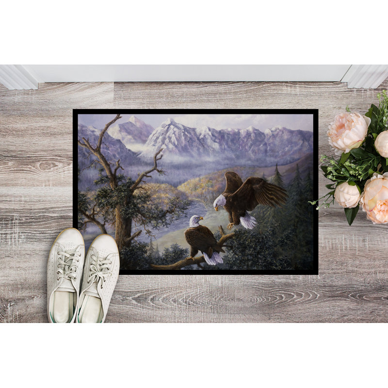 Tapis d'extérieur antidérapant Gillen Eagles, Rectangle 1 pi 6 po x 2 pi 3 po
