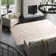 Mosaic Leather Cowhide Chevron Area Rug in Light Beige