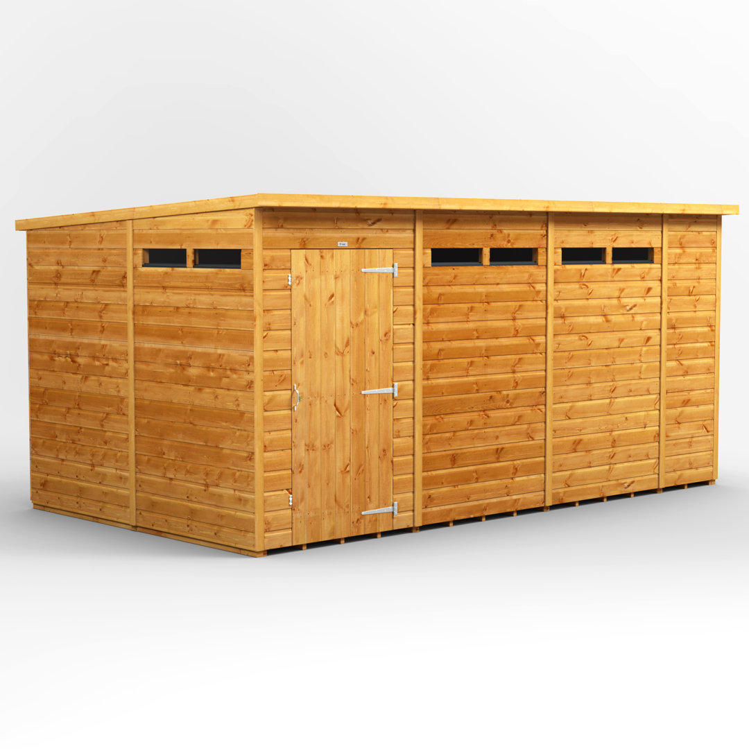 Powersheds 14 x 8ft Timber Tongue & Groove Pent Garden Shed Security Shed