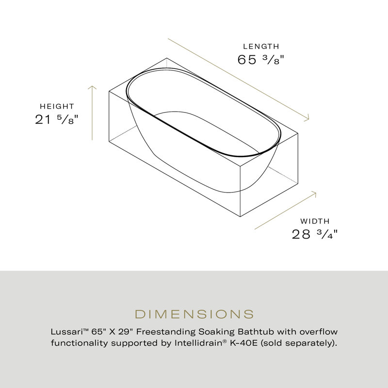Lussari 65" x 29" Freestanding Soaking Bathtub