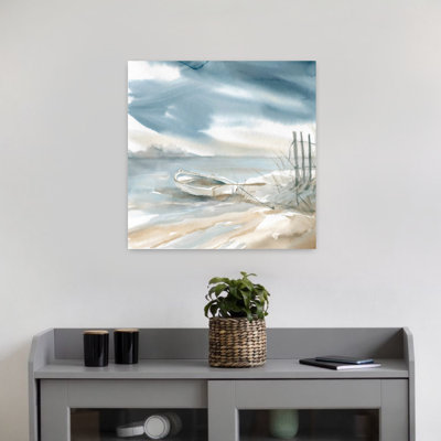 «Subtle Mist III Peaceful Rustic Serene Coastal», art mural