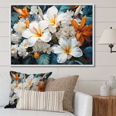 Fleur de plumeria beige et blanche