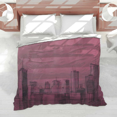 Édredon rose City Skyline