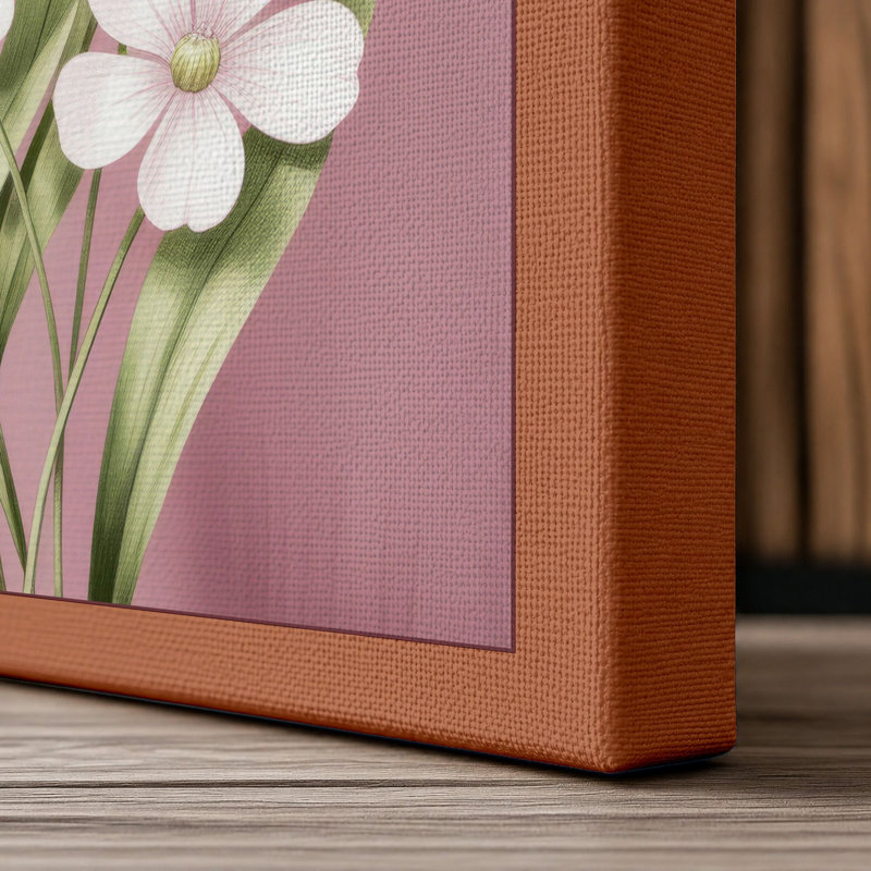 Primrose Bouquet Botanical - Wrapped Canvas, 24x16 - 61.0 x 40.6 cm, Terracotta Border