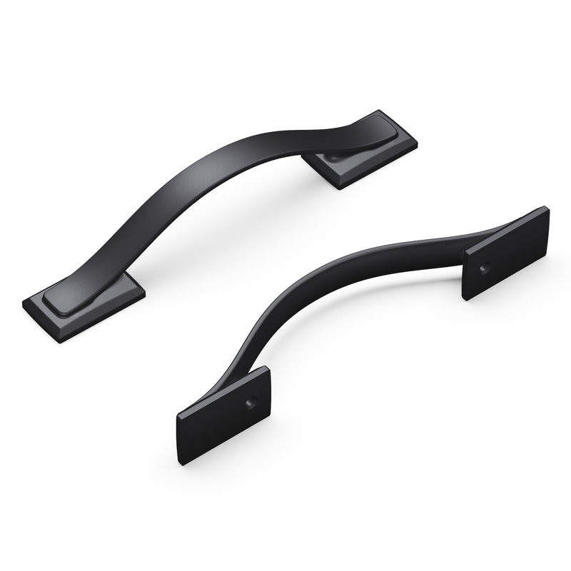 Dover Kitchen Cabinet Handles, Solid Core Drawer Pulls for Cabinet Doors, Matte Black, 3 3/4"